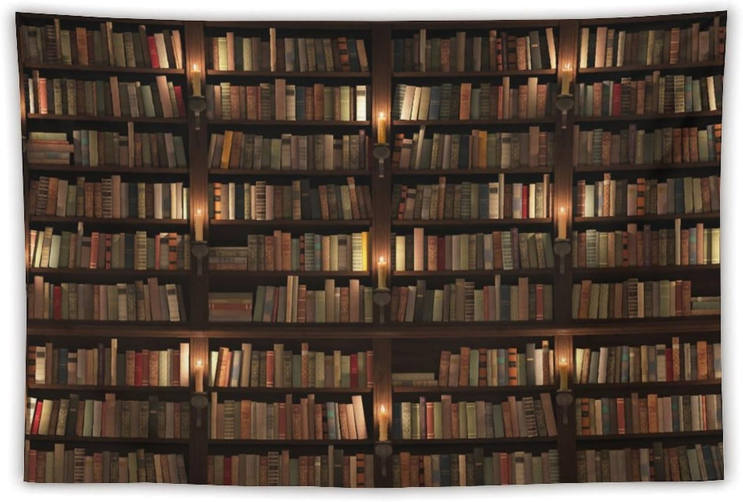 Kurtect Bookshelf Tapestry,Retro Library Bookcase Antique Mid Century Pattern Print Tapestries for Party Beach Picnic Blankets Tablecloths Living Room Wall Deocr, 40x60 in