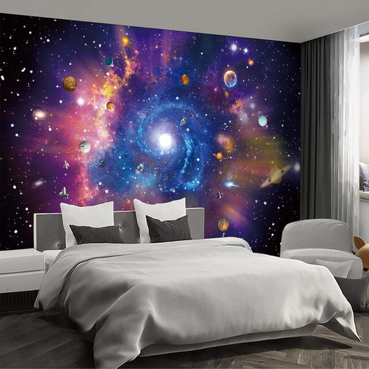 Planet Wall murals Peel and Stick Galaxy Wallpaper for Bedroom Nursery Room - 108"x157"