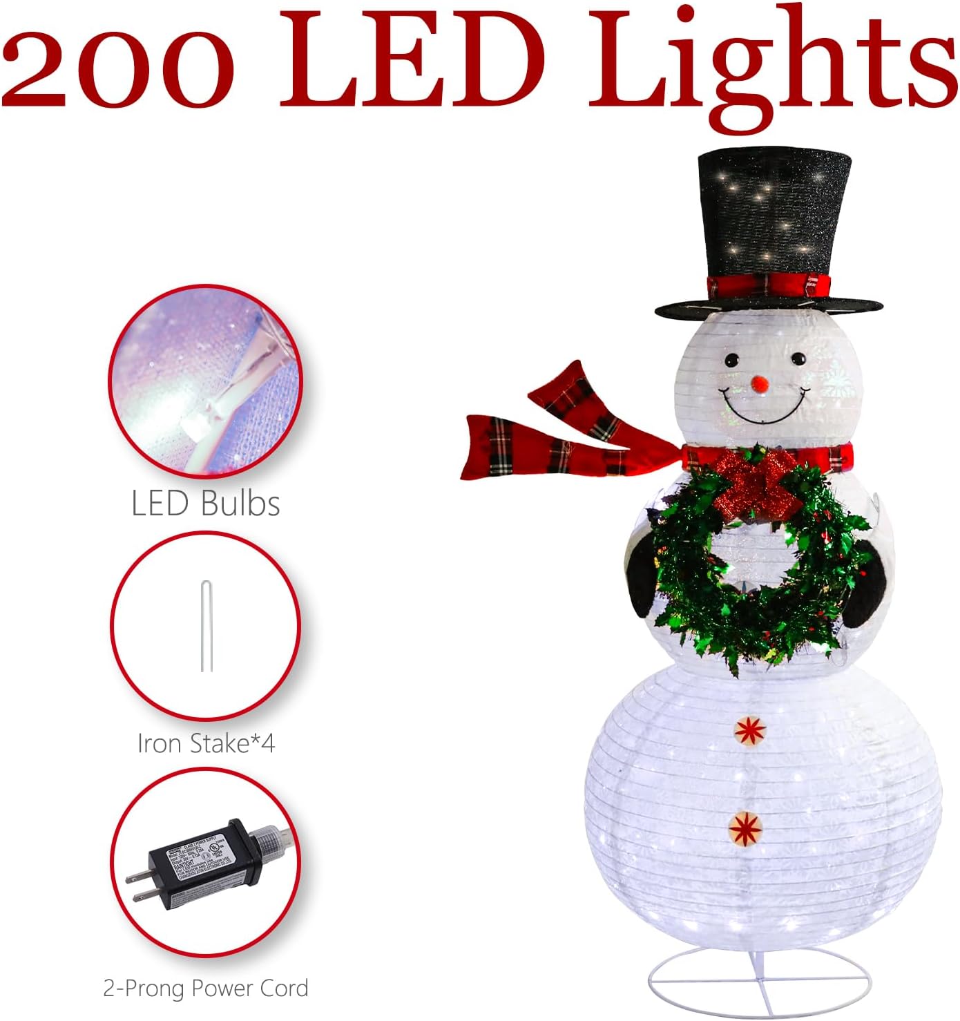 Taman 6ft Christmas Lighted Snowman Decorations Lighted Up Outdoor Lighted Holiday Displays Gift for Christmas Garden Party Yard Porch Decor