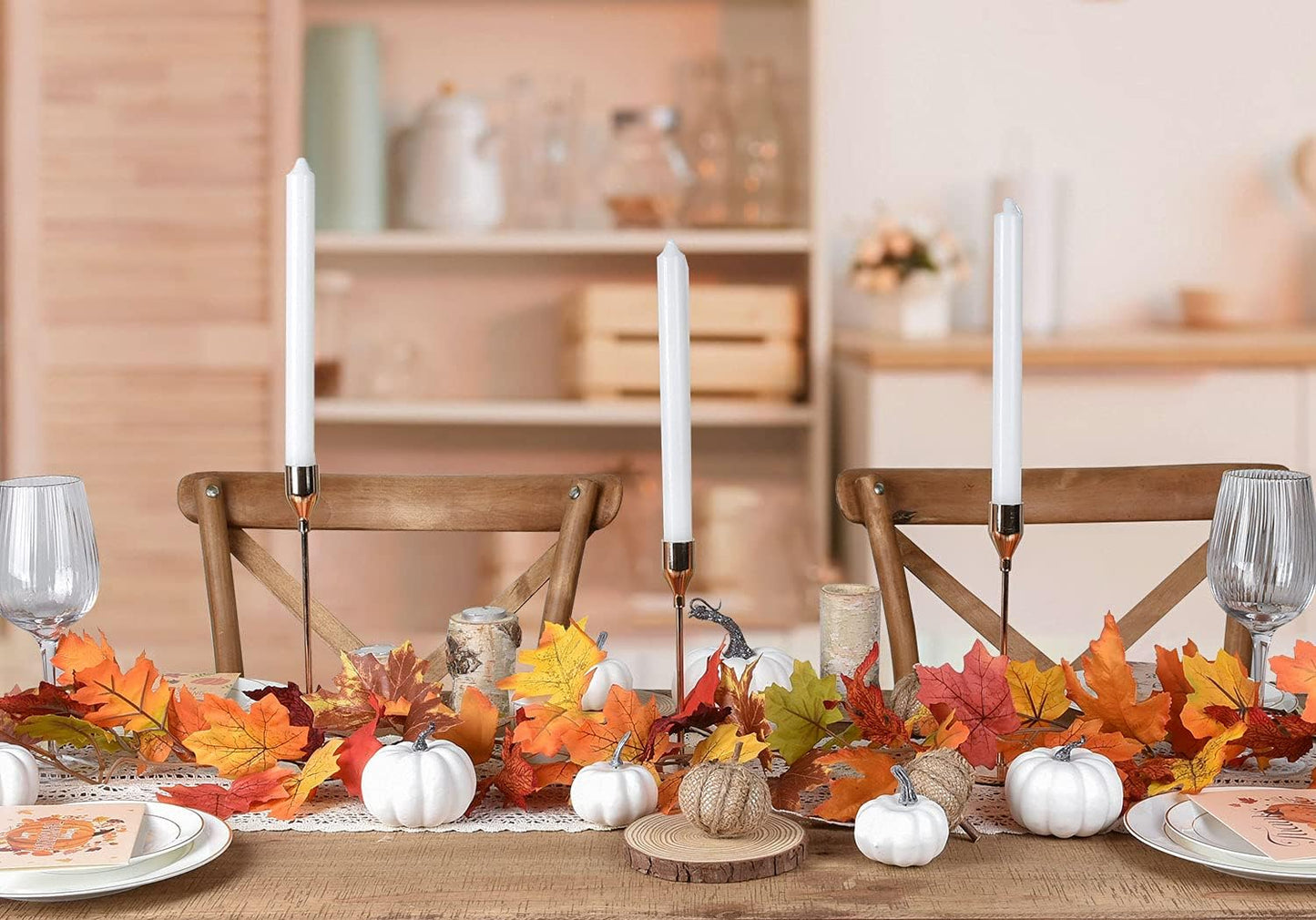 Lvydec 2 Pack Fall Maple Garland - 5.9ft/Strand Artificial Fall Foliage Garlands Assorted Color Leaves Autumn Decor for Home Wedding Halloween Thanksgiving Party