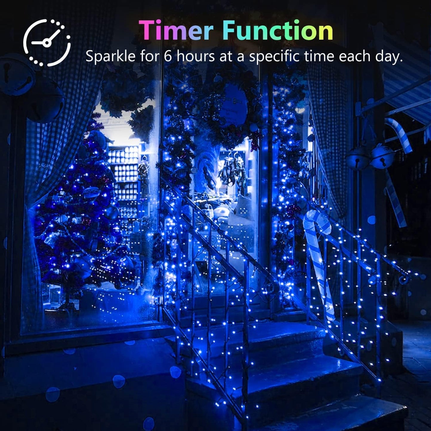 2 Pack Each 33Ft 100LED Battery Operated Fairy Lights with Remote, Waterproof Battery Christmas Twinkle Light with Timer, String Lights for Bedroom Christmas Decorations (Blue)