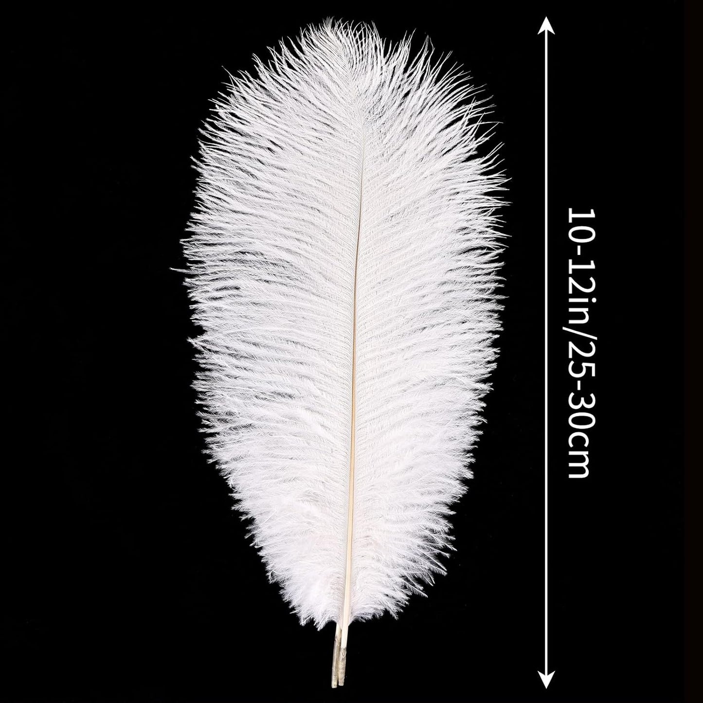THARAHT White Ostrich Feathers 24pcs Natural Bulk 10-12Inch 25cm-30cm for Crafts Wedding Party Centerpieces Easter Gatsby and Christmas Tree Decoration Feathers