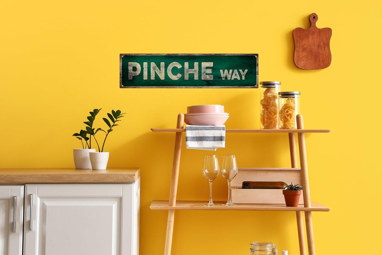 Vintage Tin Sign Retro Metal Pinche Way Signs Stylish Wall Art Plaques for Home Decor Bathroom Kitchen House and Gothic Wall Decor or as a Unique Poster 16x4 in