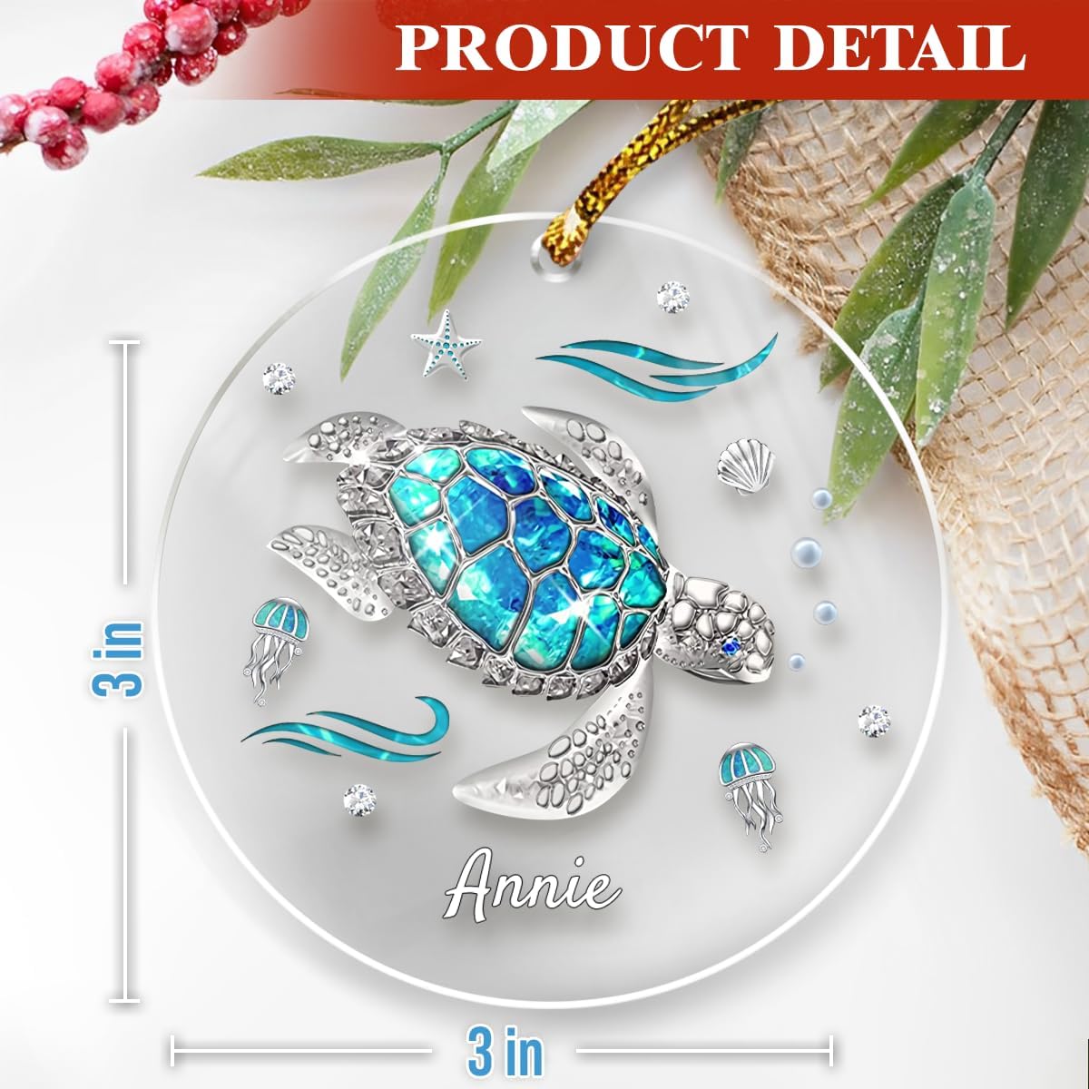 Personalized Dog Photo Christmas Ornaments, Custom Dog Acrylic Ornament with Pictures, Gifts for Christmas Dog Lovers, Dog Mom Dad