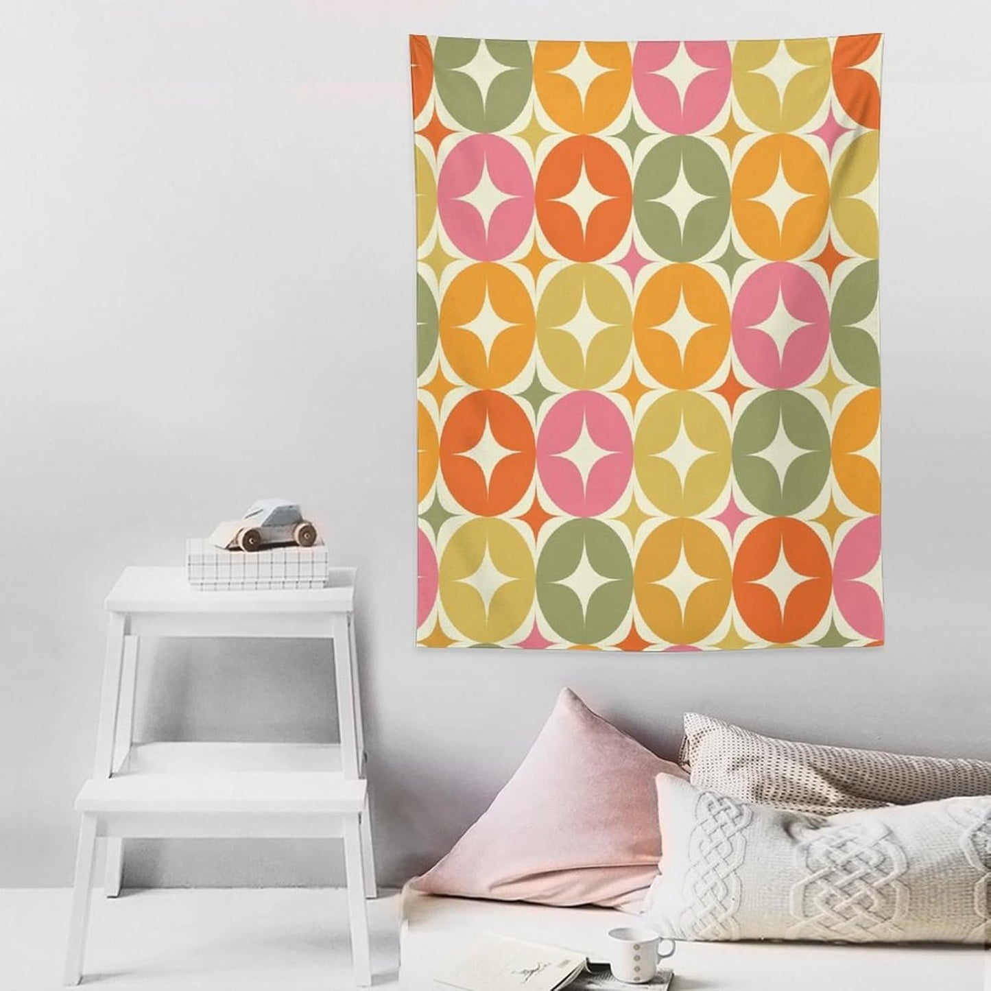 ICMOLYYENLO Abstract Cat Tapestry, Medieval Abstract Atomic Star Cat Vintage Home Wall Hanging Art Tapestry for Bedroom Living Room Dormitory 40x60 Inch