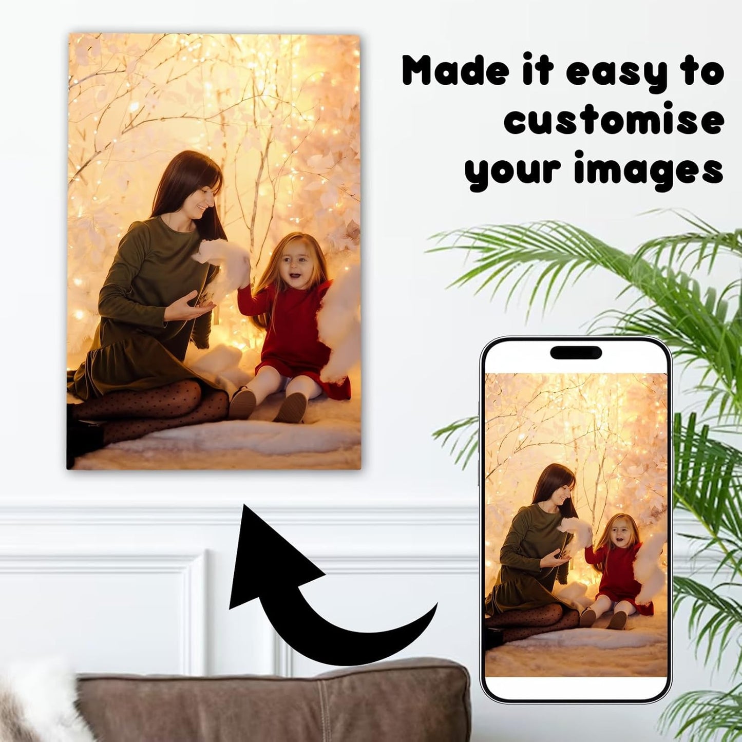 Personalized canvas prints with your photos Canvas Prints With Your Photos on Custom Wall Art for Bedroom, Living Room, Wedding Baby Pet Family Home Decor Gifts Keepsakes Picture Framed Wall Art 12×16