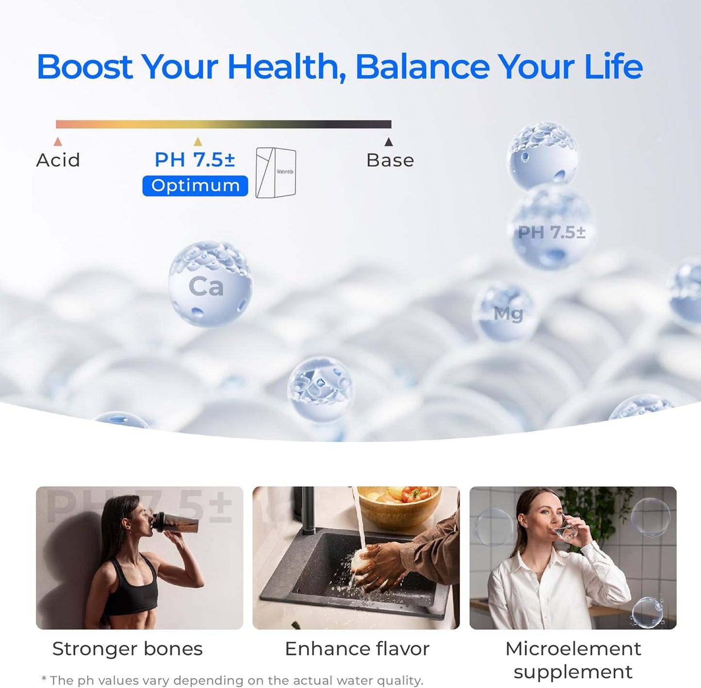 Waterdrop X16-Alkaline Tankless Reverse Osmosis System, NSF/ANSI 42&58&372 Certified, 1600 GPD RO Filter System, 11-Stage Filtration, UnderSink, 3:1 Pure to Drain, Alkaline Mineral pH+, BPA Free