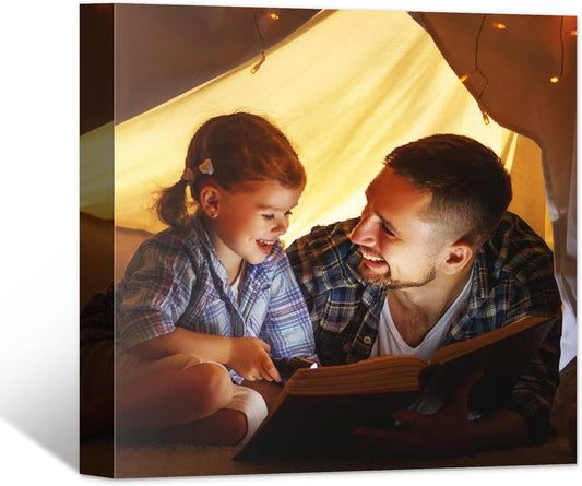 Custom Canvas Prints with Your Photos- Personalized Print Canvas Pictures, Custom Wall Art Gift for Living Room, Bedroom, Wedding Family Baby Pets Framed 24 x 24 inche