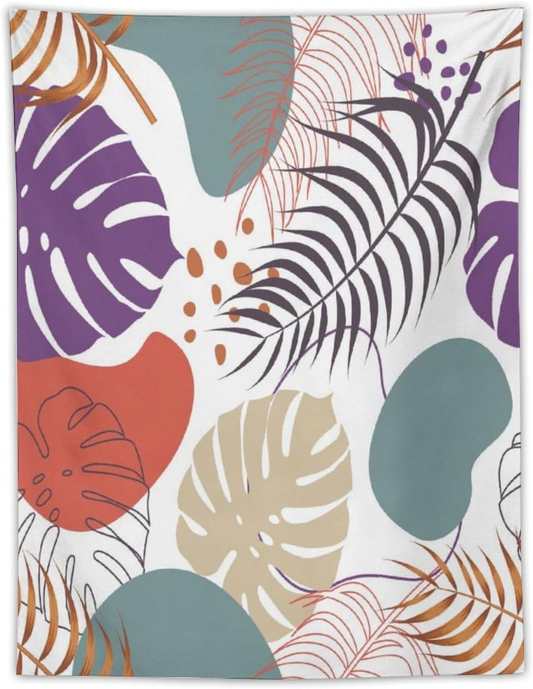 ICMOLYYENLO Tropical Green Leaves Tapestry, Exotic Leaves Beautiful Bedroom Wall Hanging, Floral Poster Blanket for Bedroom Living Room Dormitory Apartment 30x40 Inch