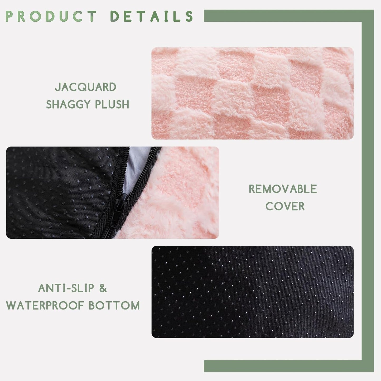 HIGOGOGO Round Stuffed Pouf Ottoman, Plaid Poufs with Foam Chunk Filling, Fluffy and Furry Pouf Foot Stool Storage Ottoman, 20 X 15 Floor Poufs Foot Rest for Living Room, Pink