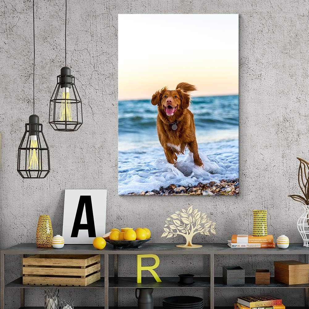 NWT Custom Canvas Prints with Your Photos for Pet/Animal, Personalized Canvas Pictures for Wall to Print Framed 18x12 inches