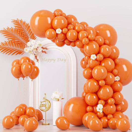 130pcs Orange Balloons Different Sizes 18" 12" 10" 5" Orange Matte Latex Balloons for Boys Girls Birthday Baby Shower Gender Reveal Wedding Gender Reveal Autumn Party Decorations