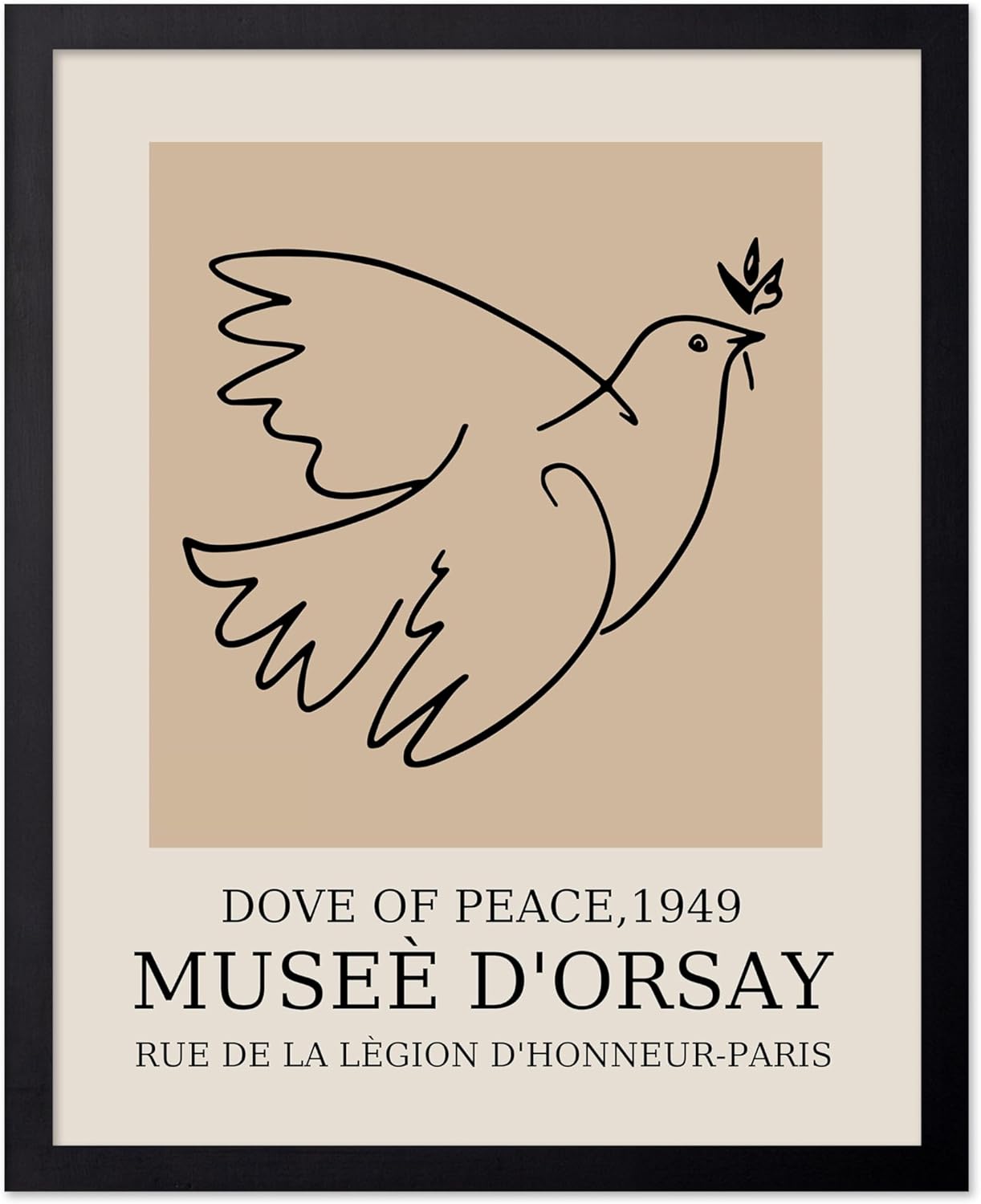 Poster Master Vintage Poster - Dove Print - Bird Art - Line Drawing - Sketch Art - Gift for Boys, Girls & Animal Lover - Minimal Decor for Kid's Room or Nursery - 16x20 UNFRAMED Wall Art