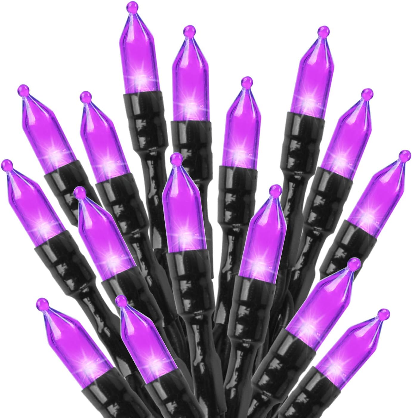 Purple LED Outdoor Halloween Lights, 39Feet 100 LED Mini Lights with 8 Lighting Modes, Connectable Halloween String Light Plug In for Garden Patio Party Haunted House Ghost Holiday Lighting Decoration