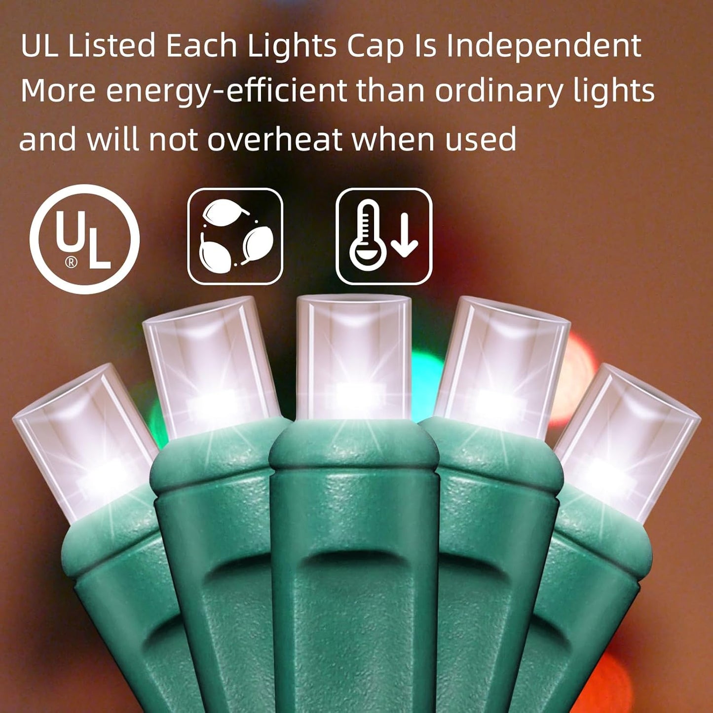 1200LED (24pk of 50L) String Lights, LED Christmas Lights, 6" SPACING,Green Wire, White