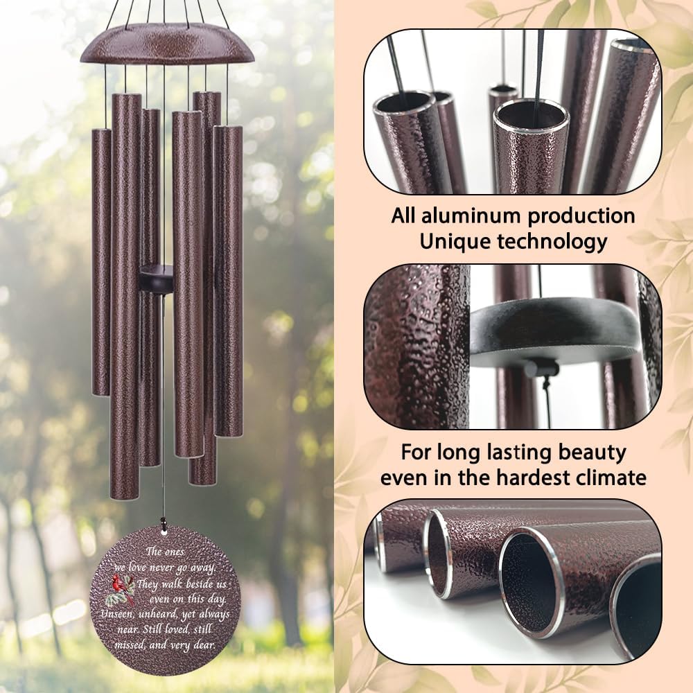 Personalized Wind Chime Memorial, Cardinal Memorial Gift, Sympathy Chimes, Wind Chimes for Loss of Loved One, in Memory of a Late Friend, Bereavement/Sympathy for Remembrance