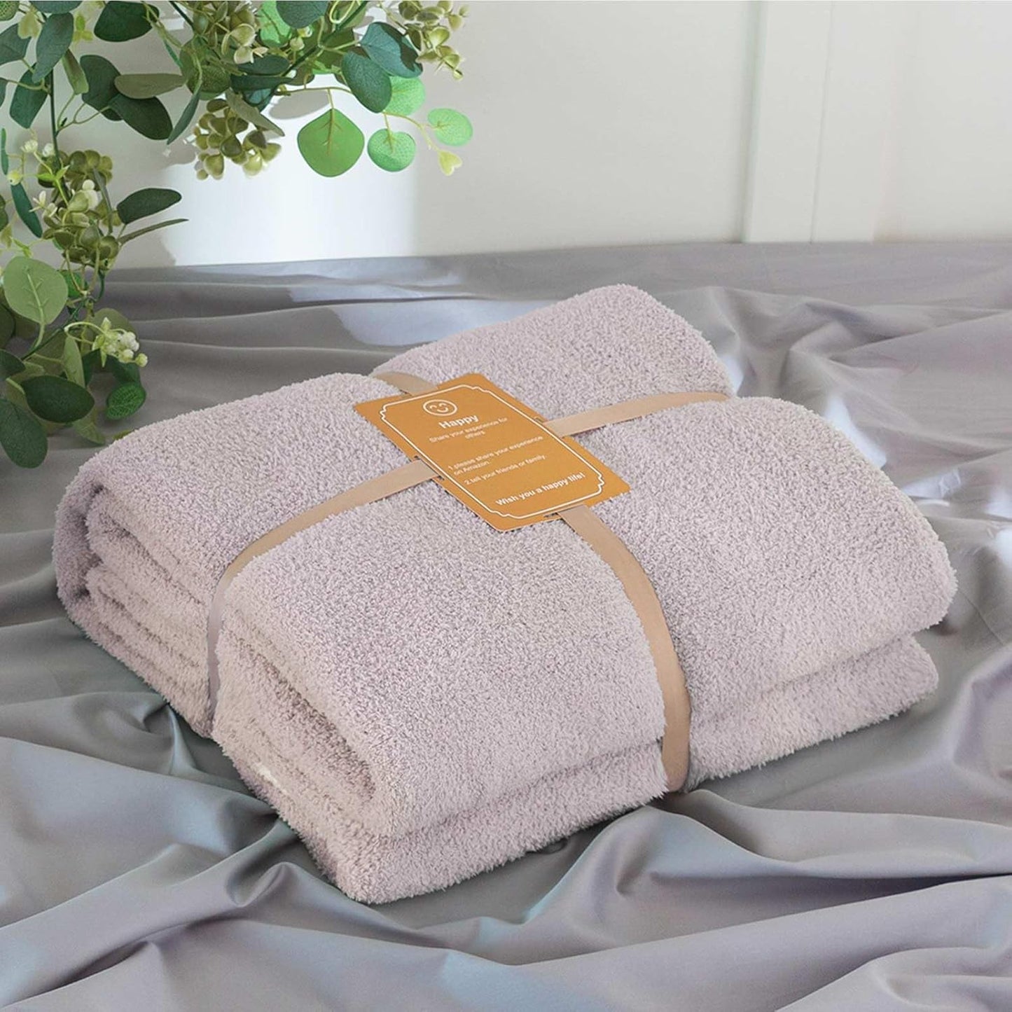 Soft Fuzzy Throw Blanket - Light Grey Cozy Warm Knit Fluffy Plush, Lightweight & Breathable, Throw for Bed, Chair, Sofa, Couch, Outdoor, 60"X80", Oeko-TEX Certified