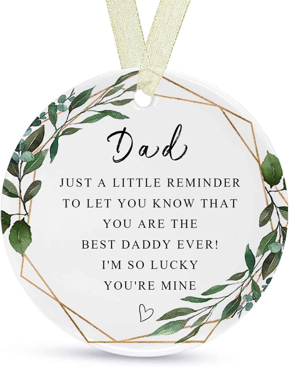Dad Ornament 2025 - Christmas and Father's Day Gift From Son & Daughter - Forever Ornament for Father's Birthday - Best Dad Ever - Double-Sided Printing 2.9"