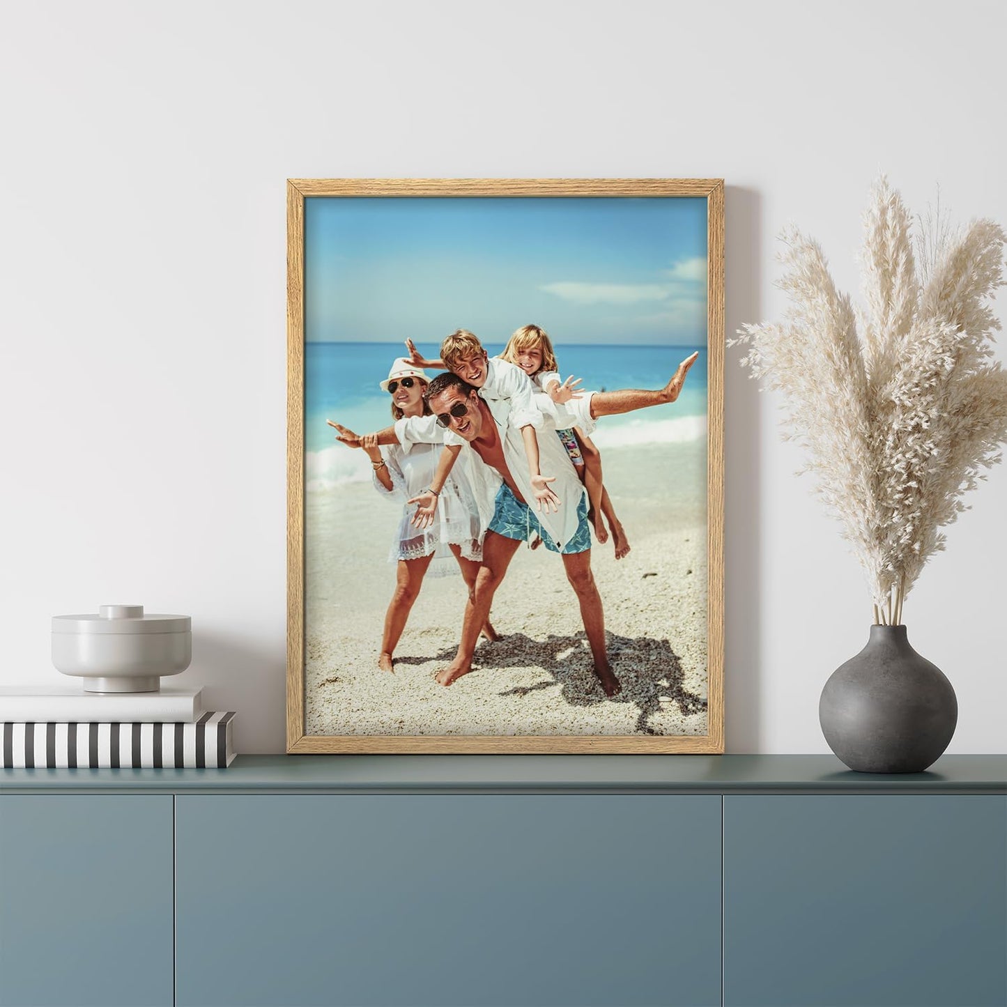 wall26 Custom Framed Poster Wall Art for Living Room, Bedroom Canvas Prints for Home Decoration Ready to Hang - 12"x16" Natural