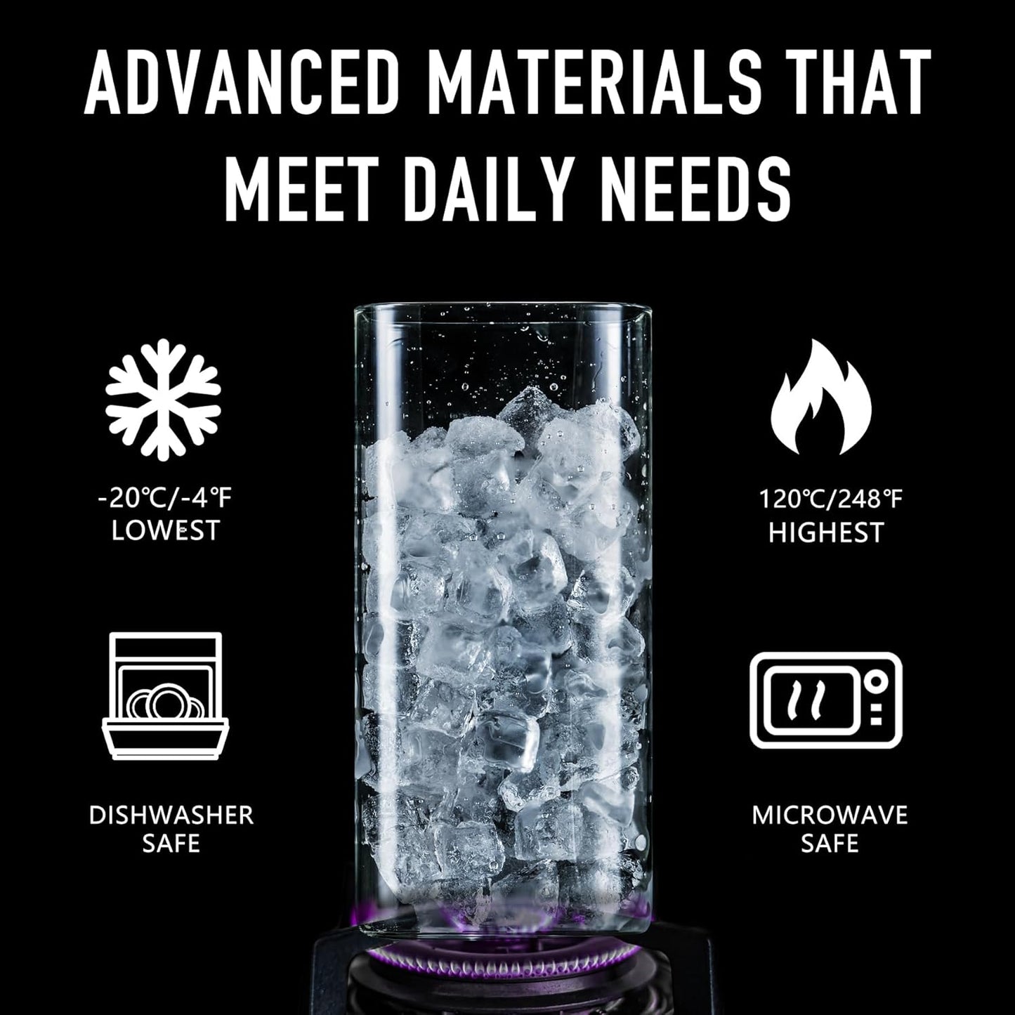 64oz Rectangle Airtight Glass Storage Containers with Bamboo Lids (Set of 4), Square Food Storage Jar, Pantry Organizers for Cereal, Flour, Pasta and Coffee beans (‎with Black Lable)