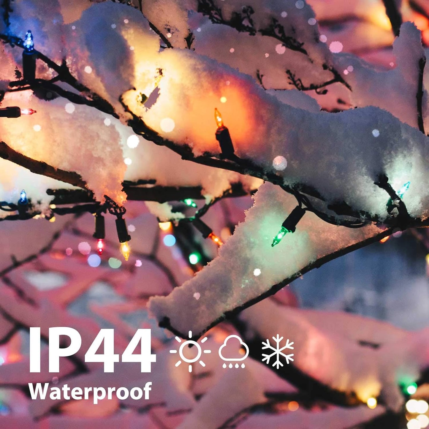 Minetom 100 Counts Clear Christmas String Lights 26.5 Feet Warm Mini Lights Waterproof for Indoor Outdoor Patio Wreath Garden Wedding Party Thanksgiving Holiday Xmas Tree Decorations, Multicolored