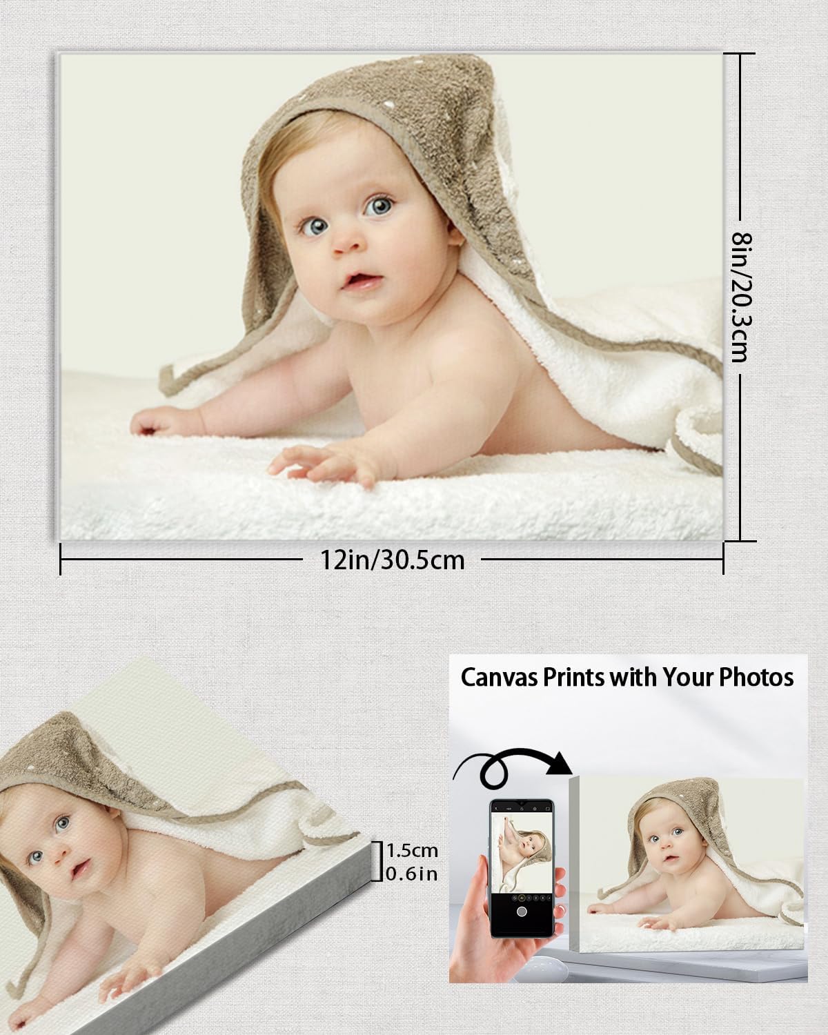 AbcCustomize Custom Canvas Prints,Transform Your Memories into Beautiful Art with Personalized Photo on Canvas,Personalized Canvas Wall Art for Home Decor, Gifts, and Keepsakes