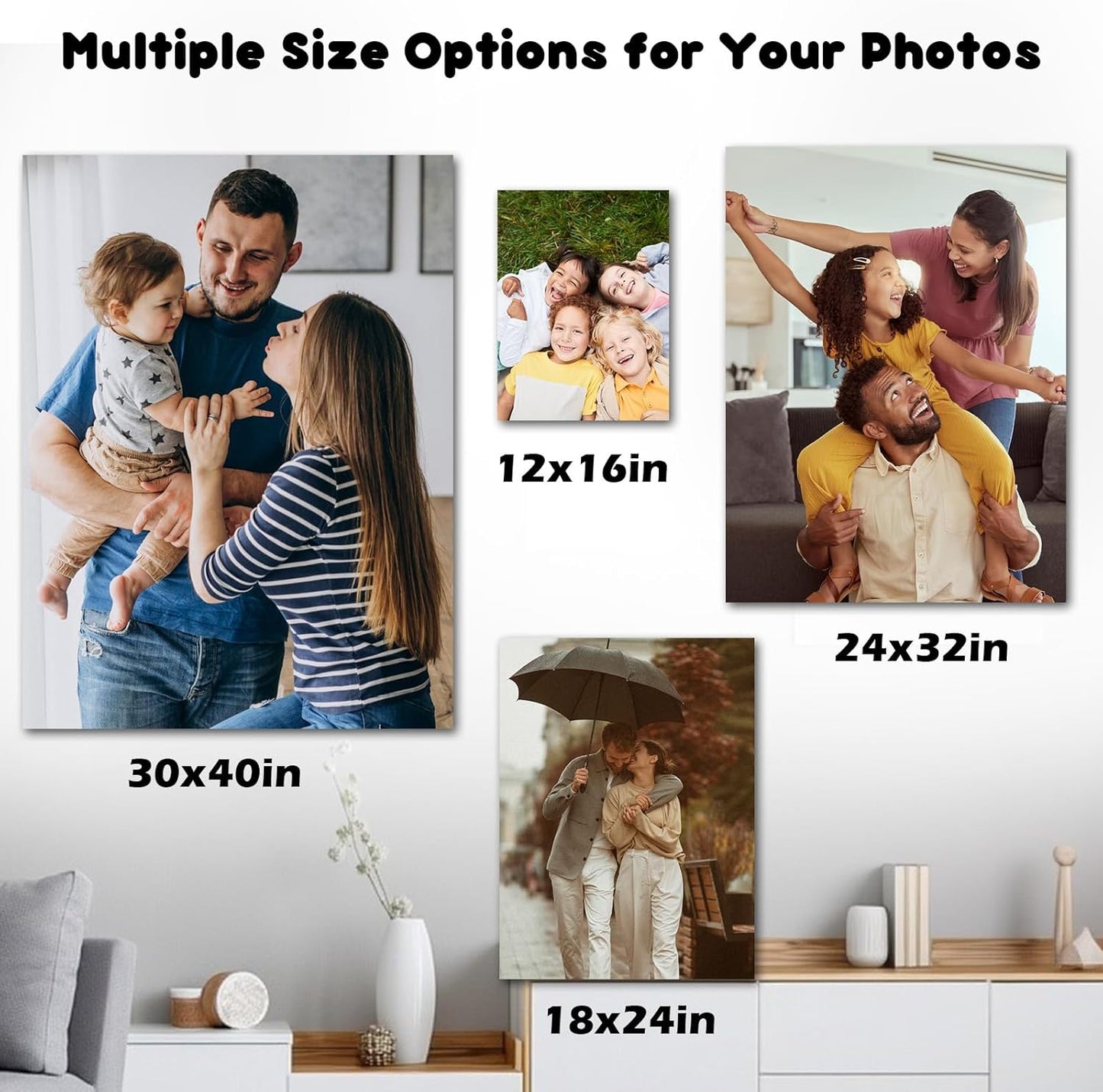 Personalized canvas prints with your photos Canvas Prints With Your Photos on Custom Wall Art for Bedroom, Living Room, Wedding Baby Pet Family Home Decor Gifts Keepsakes Picture Framed Wall Art 24×32