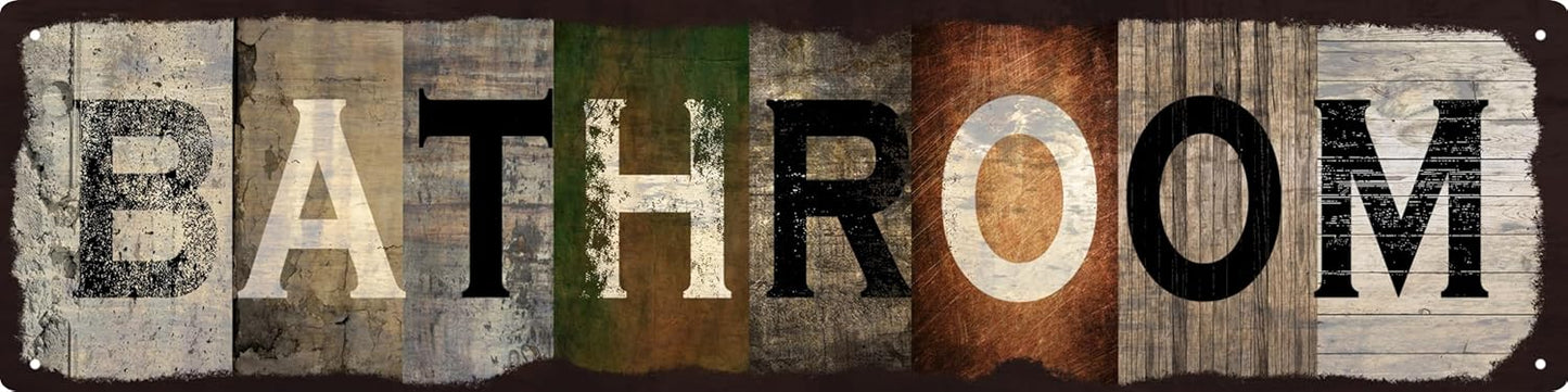 Vintage Tin Sign Retro Metal Bathroom Signs Stylish Wall Art Plaques Gift for Home Decor Bathroom Kitchen and Gothic Wall Decor or as a Classic Poster 16x4 in