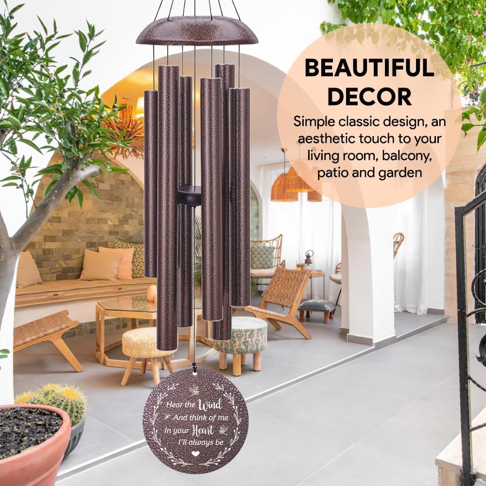 Personalized Wind Chimes, Wind Chimes for Loss of Loved Father/Mother/Lover, Commemorative Sympathy Bereavement Gifts for Condolences/Funeral (36 inch)