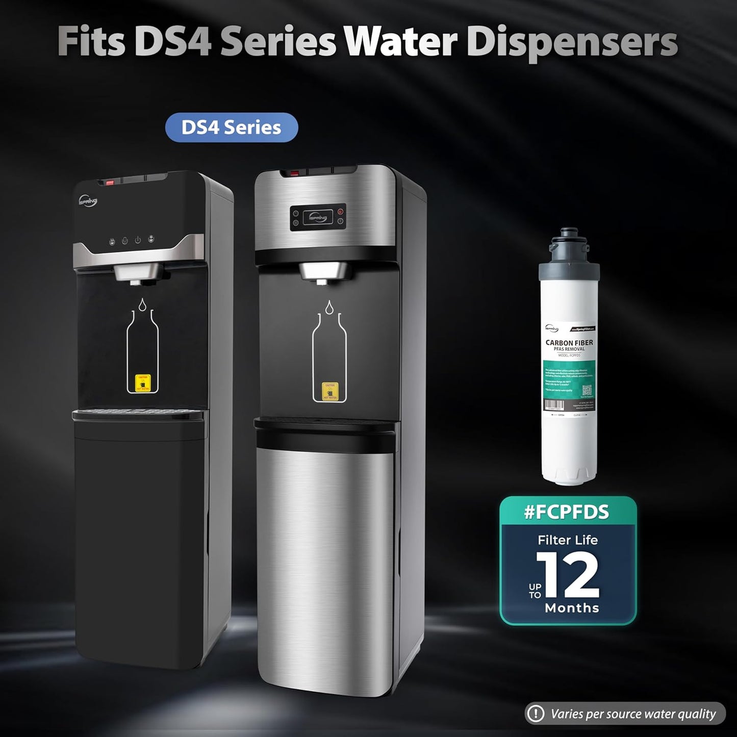 iSpring SGS-Tested PFAS Removal Carbon Block Replacement Water Filter Cartridge FCPFDS for DS4 Series