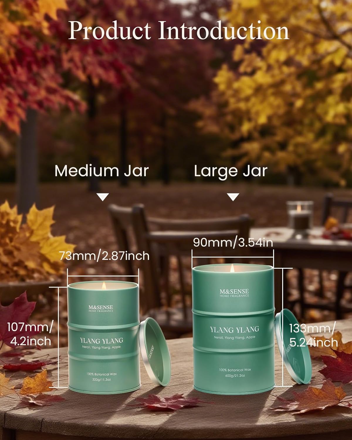 M&SENSE Ylang Ylang Scented Candles Natural Non Toxic, Aromatherapy Candle for Stress Relief Meditation Relaxing, Housewarming Gifts for Women Men, 11.3oz 70 Hour Long Burning