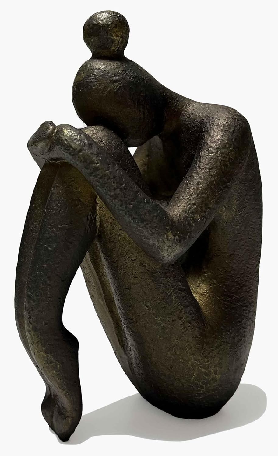 Unique Decorative Girl Thinker Bookends, Book Stopper Holder Nonskid, Book Ends for Shelves Living Room Office Home Decor, Resin, 1Pair/2Piece 6.5''