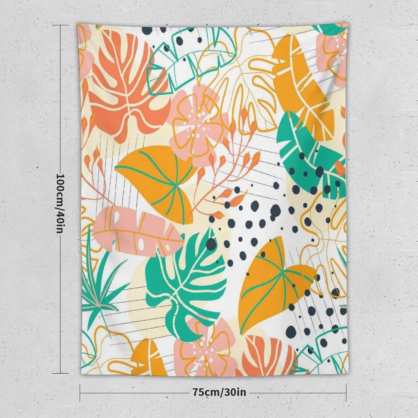 ICMOLYYENLO Tropical Palm Leaves Wall Tapestry, Wall Art for Room Decoration Beautiful Wall Hanging for Bedroom Living Room Dormitory Apartment 60x60 Inch