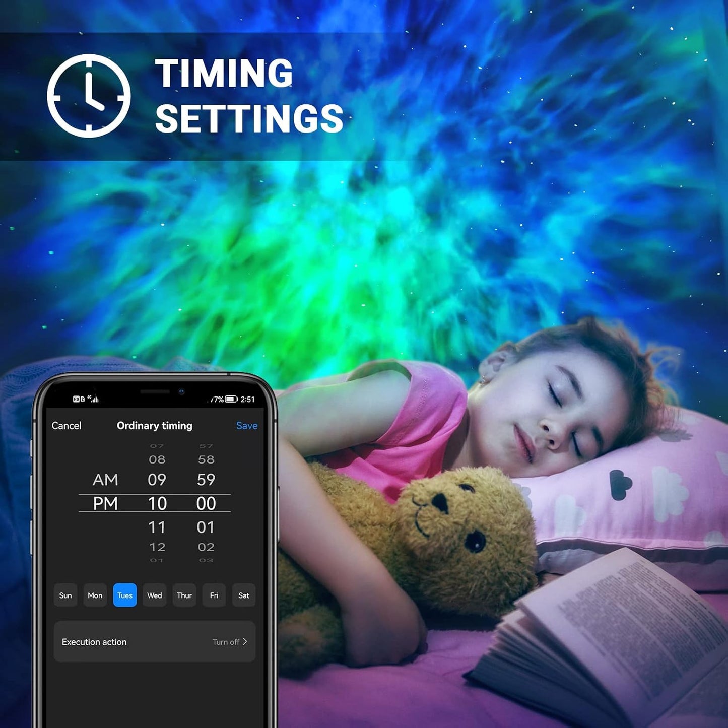 Smart Star Light Galaxy Projector, Home Planetarium Projector, Rotatable Nebula Cloud Stars, DIY Scenes, 24H Timer Modes Starry Projector for Bedroom (Music Control)