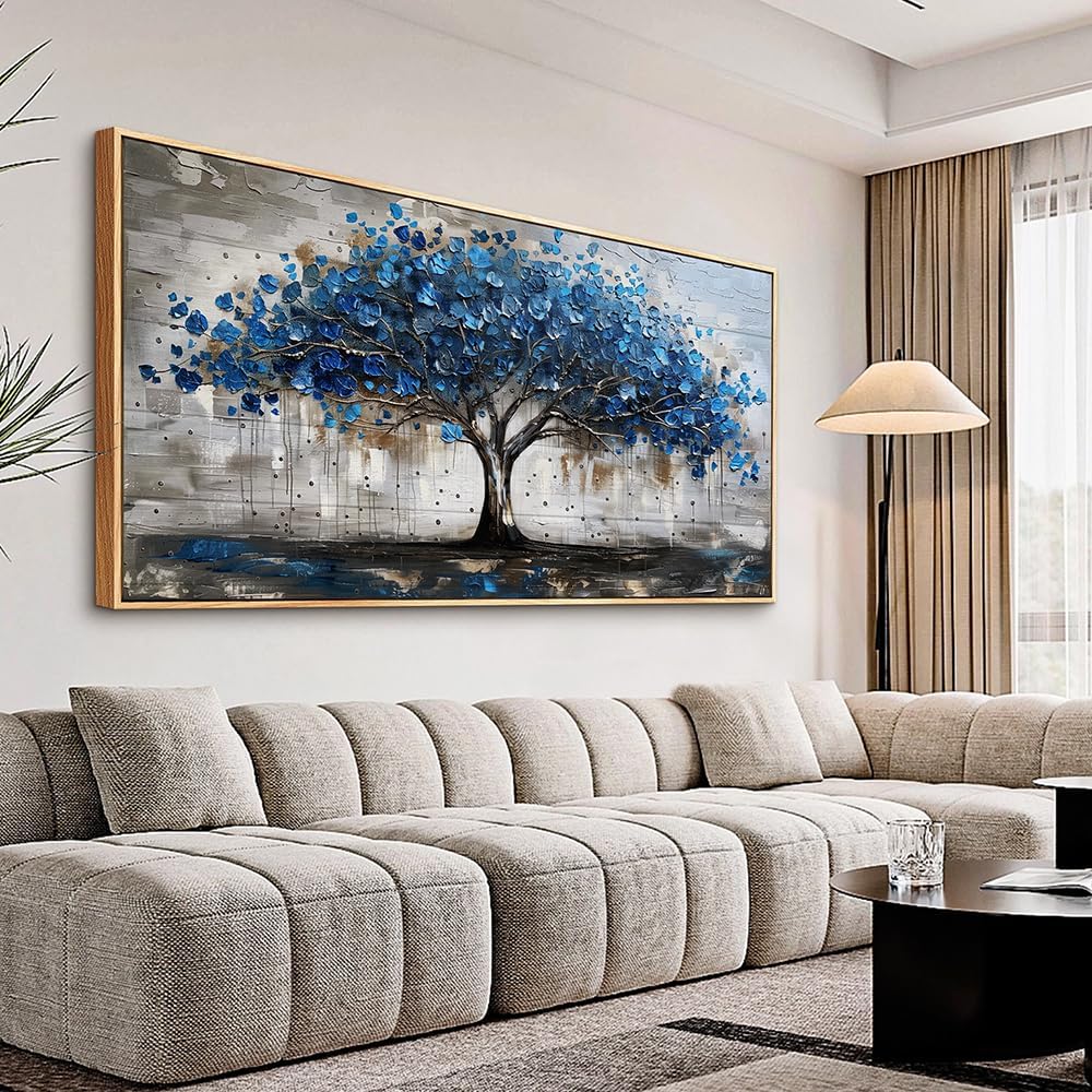 hyidecorart Canvas Wall Art For Office Abstract Wall Decoration For Living Room Bedroom Decor Tree Panoramic Landscape Wall Paintings Wood Framed Prints Textured Pictures Artwork Modern Hotel Decor