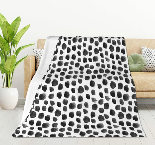 HGOD DESIGNS Watercolor Polka Dot Flannel Fleece Bed Blanket Throw Blanket Lightweight Cozy Plush Blanket for Bedroom Living Rooms Sofa Couch 40"x50"