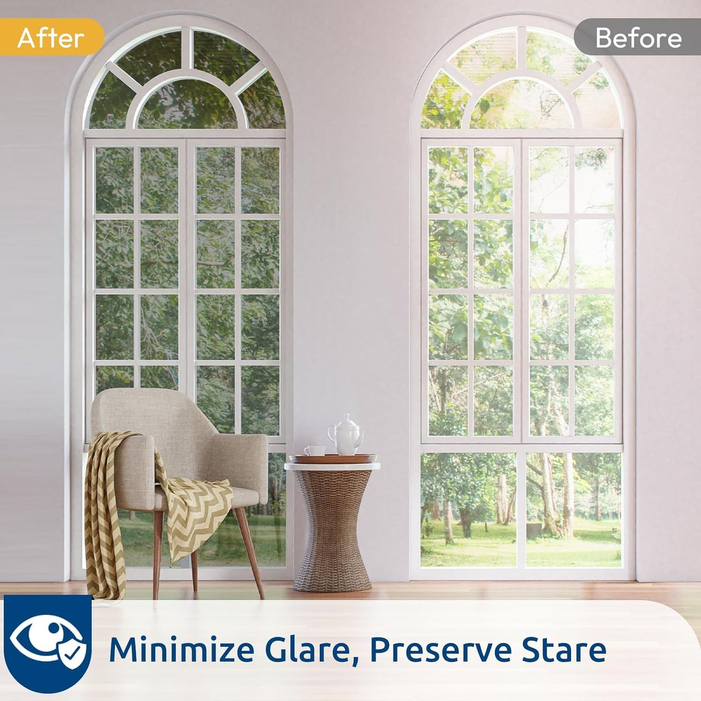 rabbitgoo Window Privacy Film One Way Window Tint for Home, Removable Reflective Heat Sun Blocking Anti UV Glass Door Covering, Mirror Tinting Film House Office, 23.6 in X 32.8 Feet, Silver