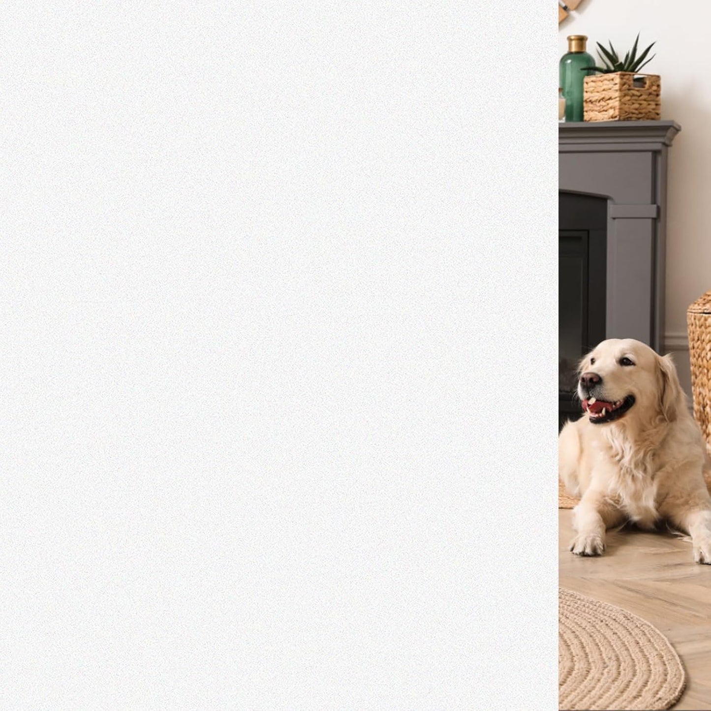 HIDBEA Frosted Window Privacy Film - Non Adhesive Static Cling Glass Stickers Sun UV Blocking Heat Control Door Covering Decals for Home Office, Frosted White, 23.6 x 157.5 Inch