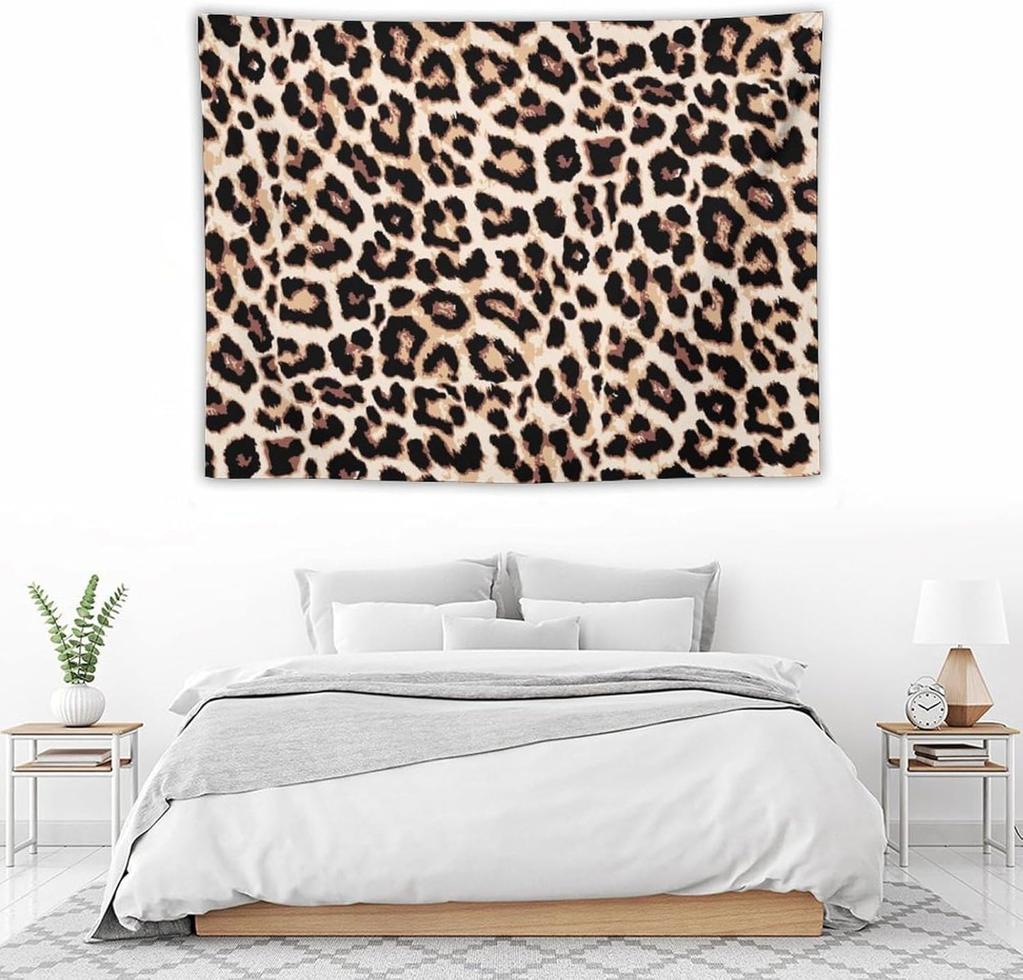 HZOHNAGO Leopard Print Tapestry Rustic Brown Leopard Wild Animal Printed Wall Tapestry Painting Wall Hanging for Bedroom Living Room Dorm 40" W x 30" H