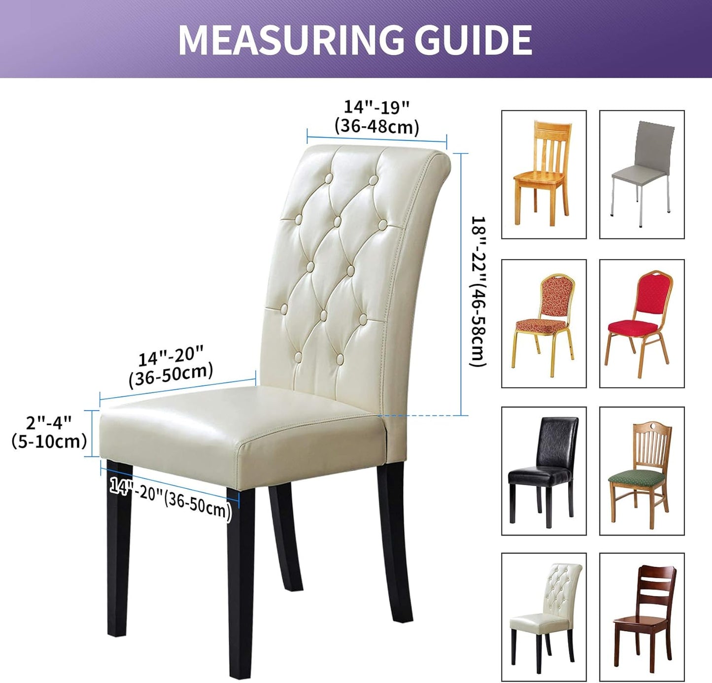 Joccun Chair Covers for Dining Room Set of 2, Dining Chair Slipcovers Stretch Dining Room Chair Covers Seat Protector,Washable Parsons Chair Cover for Home,Hotel(Chocolate,2 Pack)