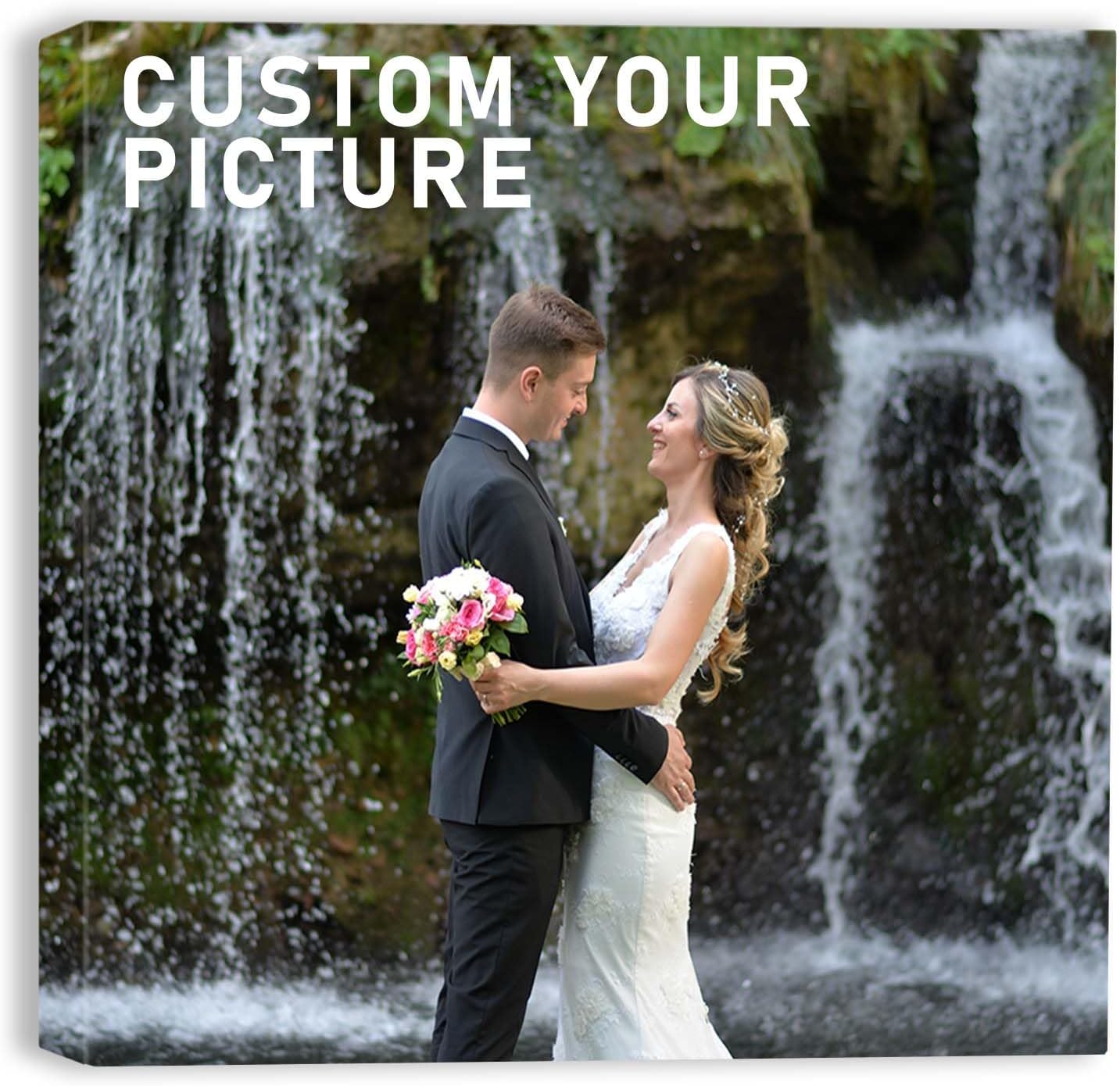 xzartdiy Custom Canvas Prints with Your Photos - Personalized Picture Print Customized Gifts for Family Home Office Wall Art Decor, Wrapped Canvas 8x8 inch