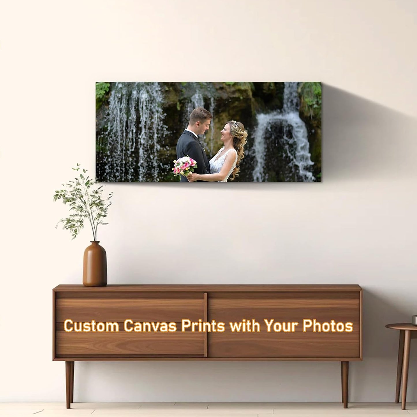 xzartdiy Custom Canvas Prints with Your Photos - Personalized Picture Print Customized Gifts for Family Home Office Wall Art Decor, Wrapped Canvas 36x16inch