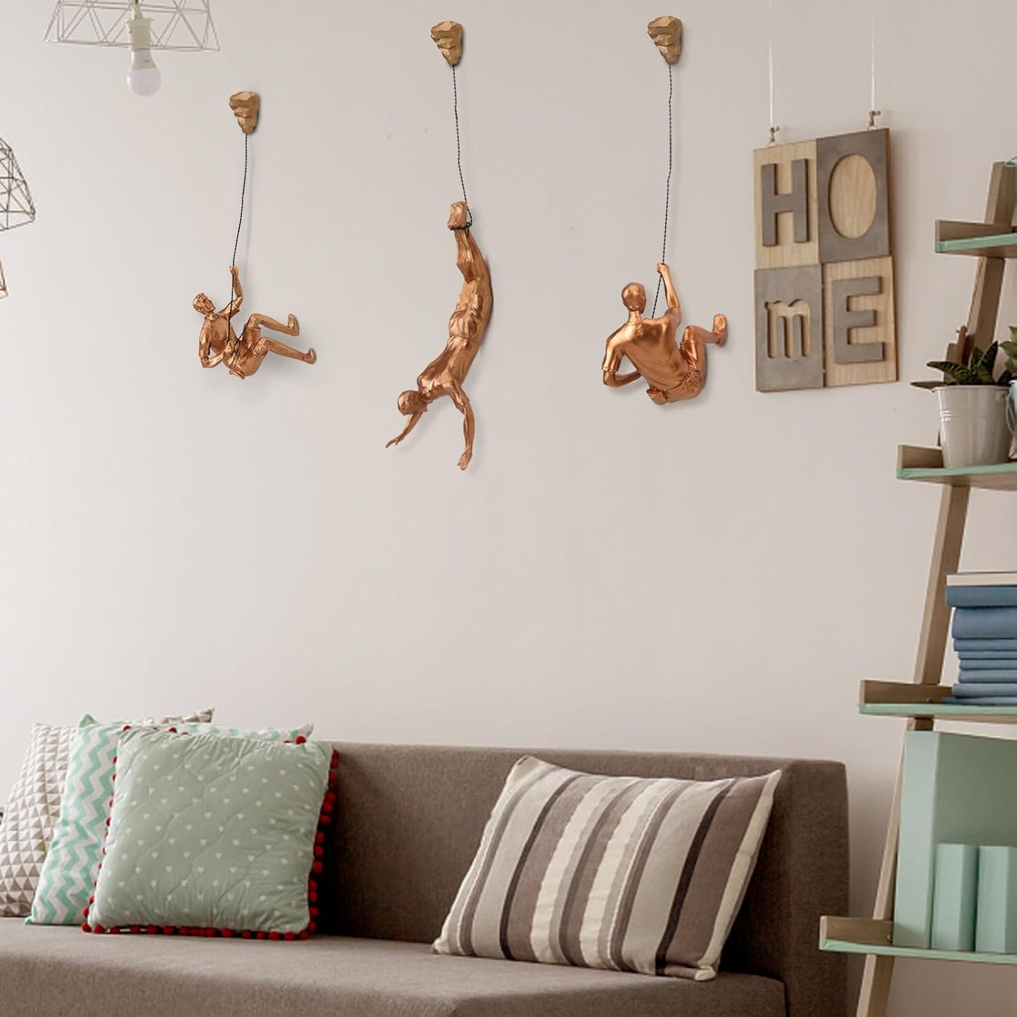 Large Set of 3 Climbing Men Wall Art Decor Sculpture,Nordic Modern Simplicity Decorative Wall Art, Climbing Man Sculptures,Home & Office Climber Gifts