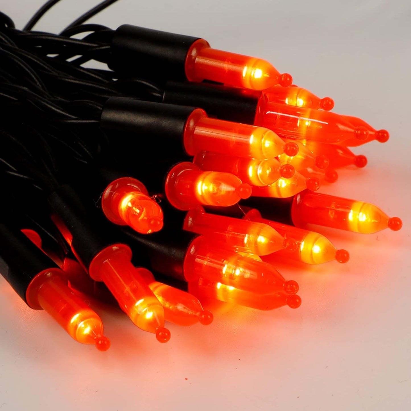 WATERGLIDE 2 Pack 50 LED Outdoor Halloween Lights, 16 FT Mini String Light with 8 Modes, Waterproof Battery Operated Tree Lights for Indoor Outdoor Patio Garden Party Wedding Decoration, Orange