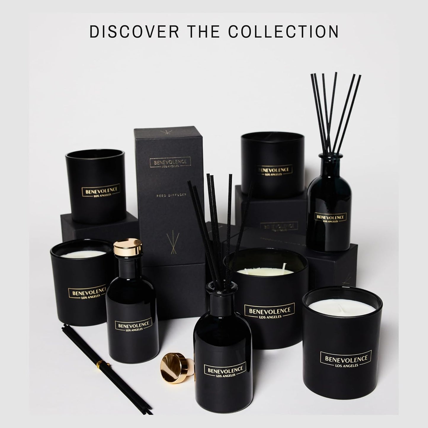 Benevolence LA 3 Wick Candle, Bergamot & Jasmine Large Scented Candle | Soy Candles | Gifts for Women and Men | Home Fragrance | Aromatherapy | Bathroom Freshener | 14.5 Oz, 45 Hour Burn