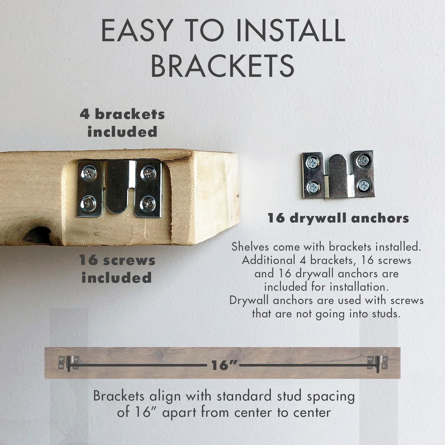 Urban Legacy Reclaimed Barnwood Planks | Floating Shelves for Wall w/Flush Mount Shelf Bracket Set Included | Set of 2 (Coffee Bean, 24"x 4.5"x 2")