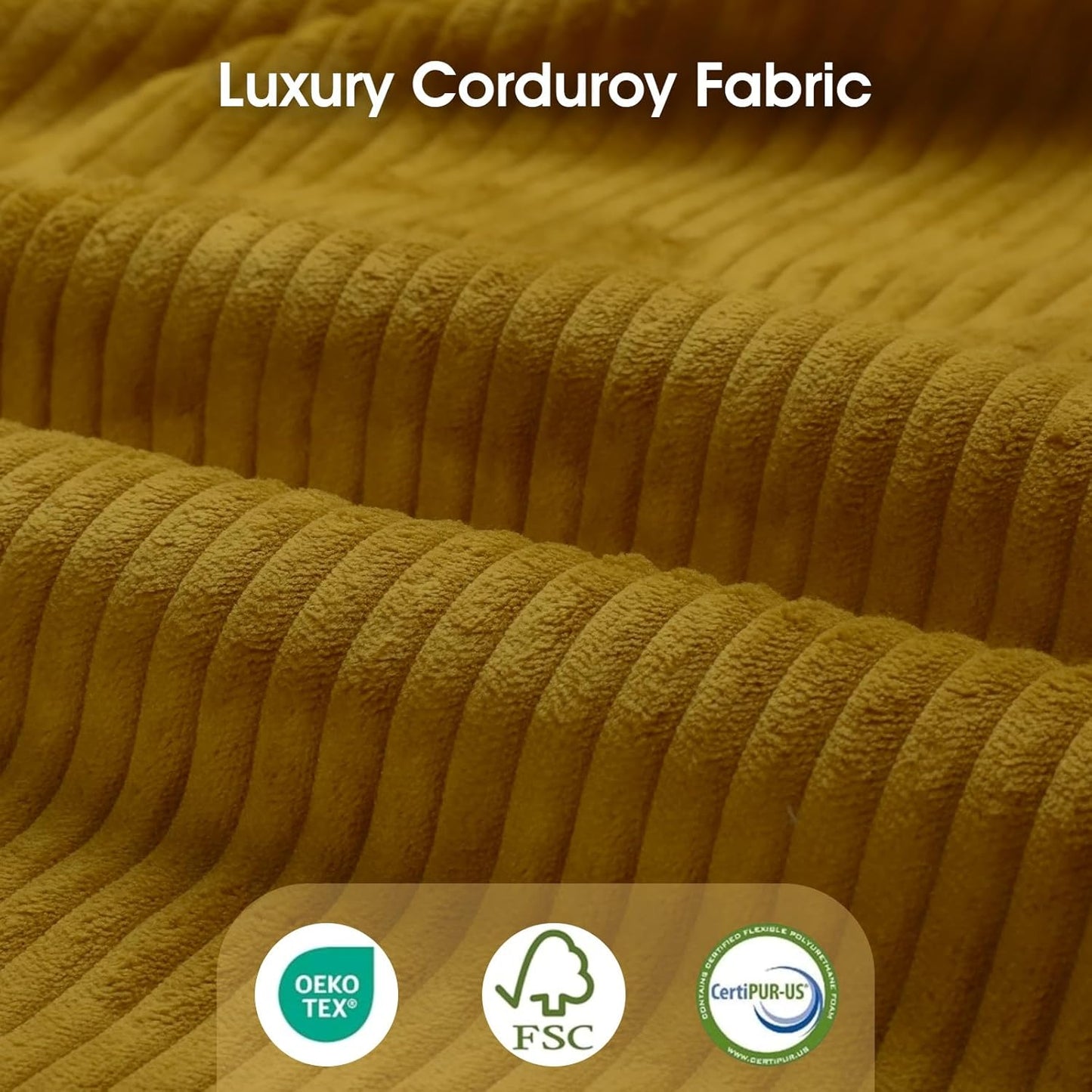 LLappuil Modular Sectional Sofa with Storage Seats, Corduroy Convertible Modular U Shaped Sectional Couch for Living Room, 10 Seat Oversized Sofa with 10 Back Cushion 10 Throw Pillow, Yellow