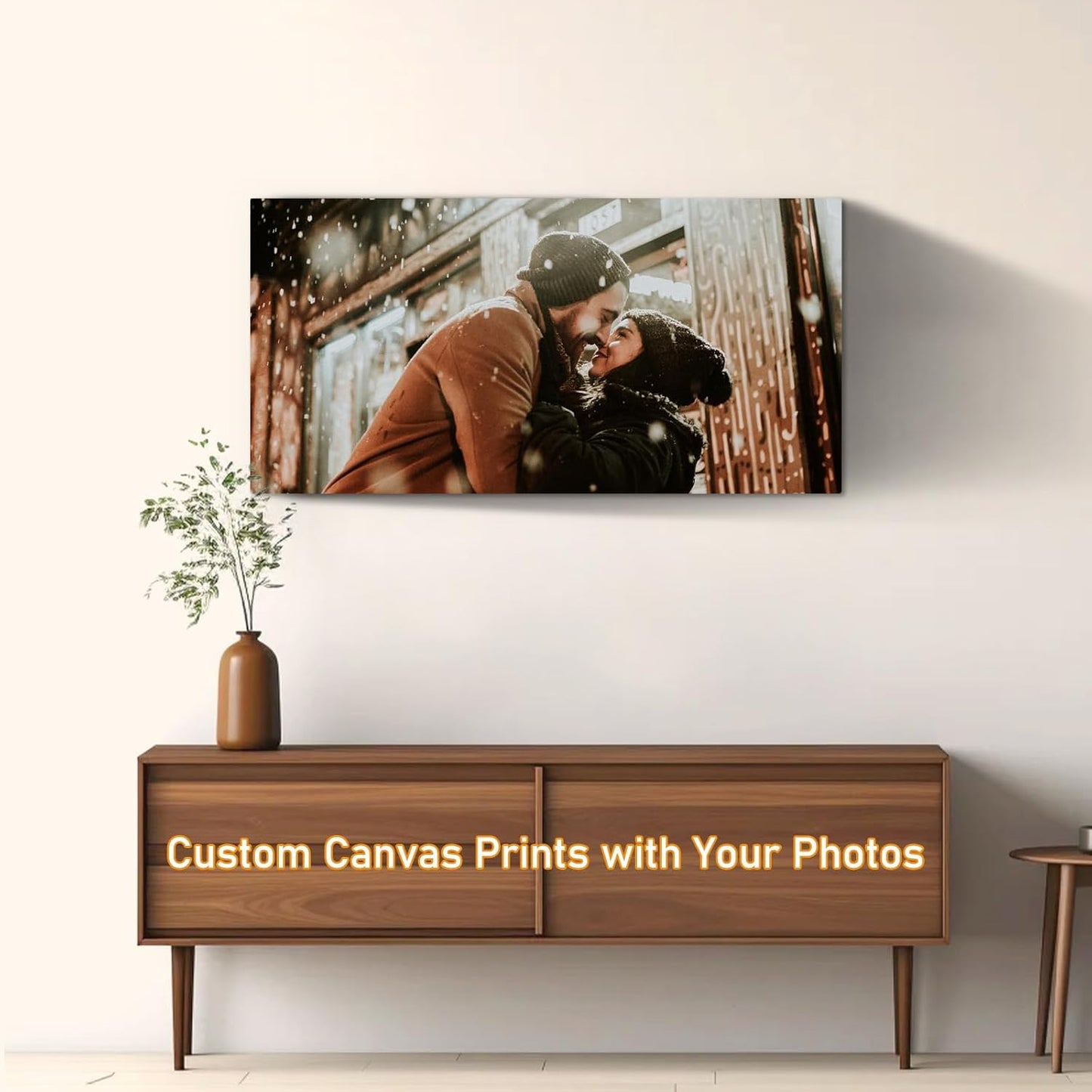 xzartdiy Custom Canvas Prints with Your Photos - Personalized Picture Print Customized Gifts for Family Home Office Wall Art Decor, Wrapped Canvas 48x24inch