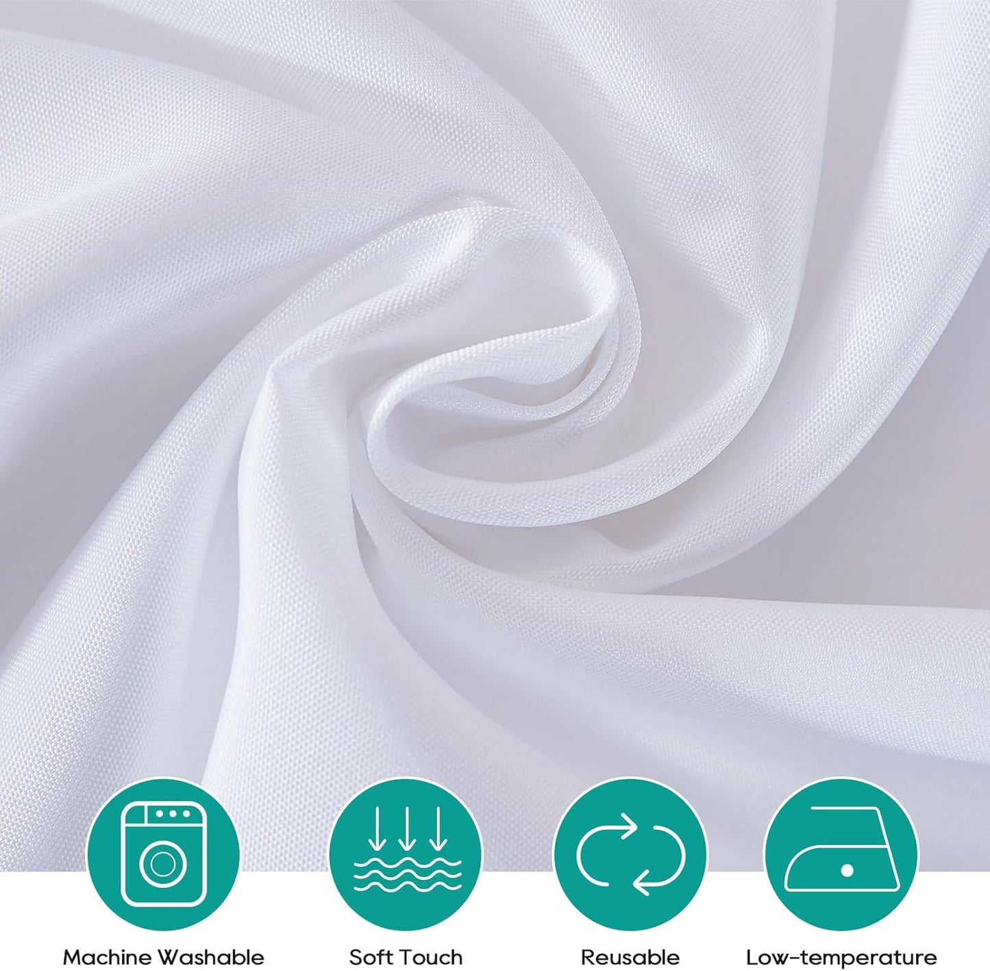 Surmente 120 inch Round tablecloths -5 Pack White Round Table Cloths, Polyester Fabric Table Covers for Weddings, Banquets, or Restaurants