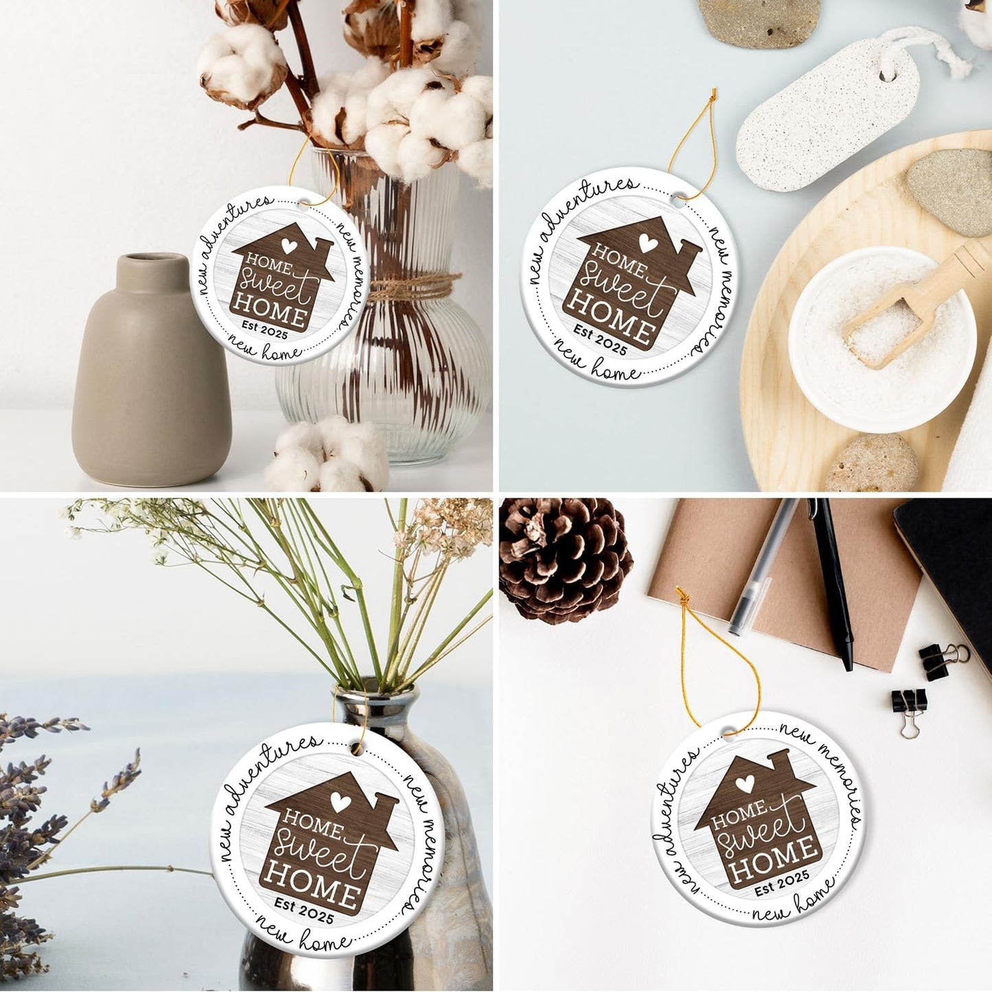 HEXMOZ New Home Gift Ideas - Best Housewarming Gifts 2025 - House Warming Gifts with New Home Ornament 2025 for Owners, Couples, Men, Women - First House Ornament, Our First Christmas Ceramic Keepsake